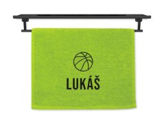 Malý ručník se jménem NA PŘÁNÍ pistáciový 30x50 Basketbal