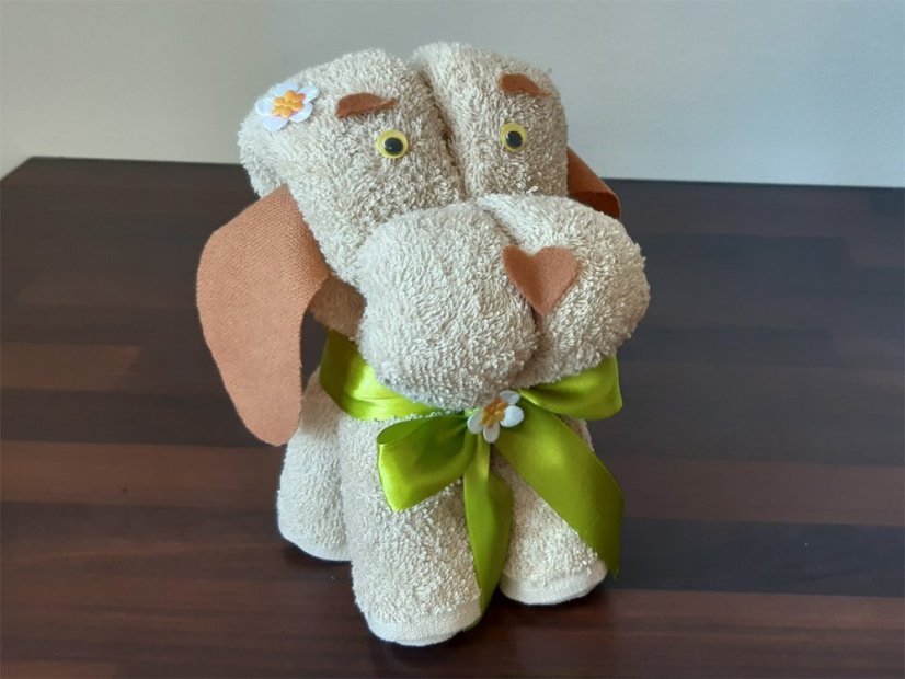 Dárkový pejsek z ručníku Ben béžový