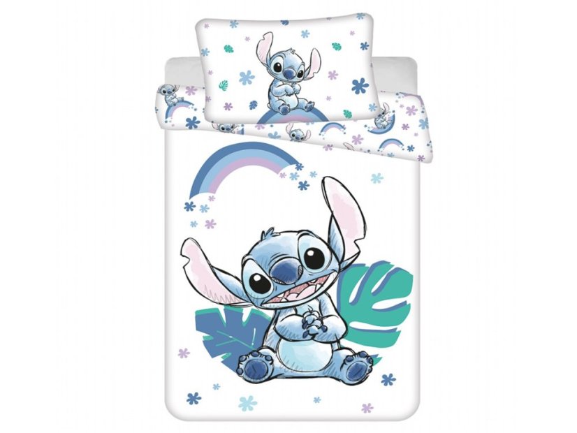Dětské povlečení do postýlky 100x135, 40x60 Lilo a Stitch Rainbow