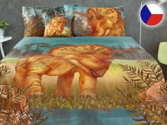 Saténové povlečení DINOSAURUS 70x90, 140x200 GEON Triceratops
