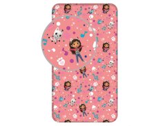 Dětské bavlněné prostěradlo s potiskem 90x200 Gabbys Dollhouse