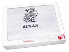 Vánoční dárkové balení osušky Znamení Beran bílá/šedá