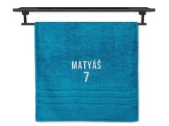 Osuška pro sportovce se jménem 70x140 azurová