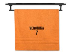 Ručník pro sportovce se jménem 50x100 oranžový