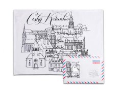 Bavlněné utěrky v dárkové obálce 50x70 Český Krumlov 3ks