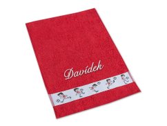 Dětský ručník se jménem NA PŘÁNÍ 30x50 Fotbal červený