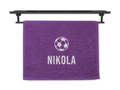 Malý ručník se jménem NA PŘÁNÍ fialový 30x50 Fotbalový míč