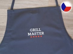 Pánská zástěra na grilování v dárkovém balení šedá 72x100 GRILL MASTER HVĚZDY