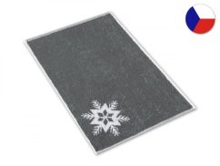 Malý vánoční ručník ZOE 32x50 Zimní hvězda tmavá šedá