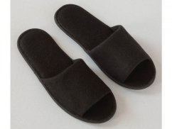 Hotelové pantofle černé bez špičky LUX