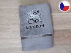 Luxusní dárkové balení osušky Znamení Kozoroh šedá/šedá