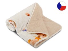 Luxusní dětská deka OVEČKA 100x140 SLEEP WELL Zvířátka v lese/měsíční třpyt
