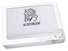 Luxusní dárkové balení osušky Znamení Kozoroh bílá/šedá