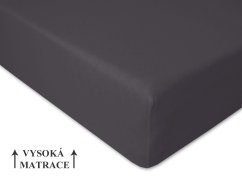 Jersey prostěradlo na vysokou matraci 90x200 EXTRA Antracit