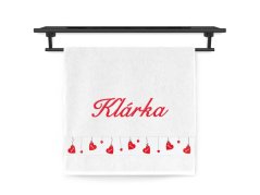 Ručník se jménem NA PŘÁNÍ 50x100 Srdíčka v závěsu bílá