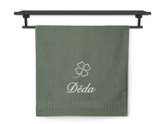 Ručník DĚDA se čtyřlístkem 50x100 ratanika khaki