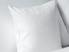 Damaškový povlak na polštář 40x40 EXCELLENT GEON Tulipánová linie bílá