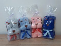 Dárkový pejsek z ručníku Žeryk středně modrý