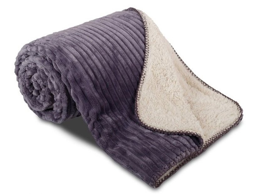 Luxusní deka z mikrovlákna OVEČKA 150x200 Manžestr antracit 520g