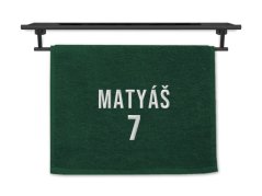 Malý ručník pro sportovce se jménem 30x50 tmavě zelený