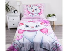 Dětské bavlněné povlečení Marie Cat pink 03 70x90, 140x200