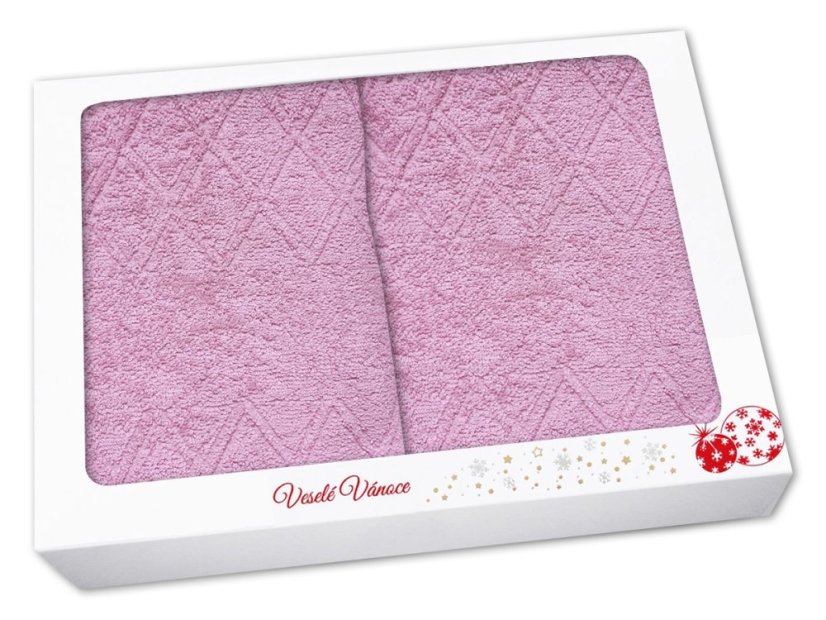 Vánoční dárková sada ručníku a osušky ELLEN PEONIA lila