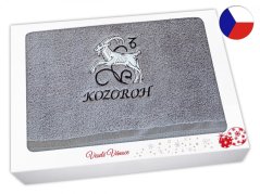 Vánoční dárkové balení osušky Znamení Kozoroh šedá/šedá