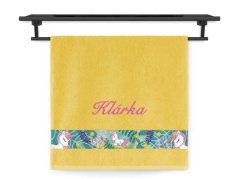 Ručník se jménem NA PŘÁNÍ 50x100 Jednorožec sytá žlutá