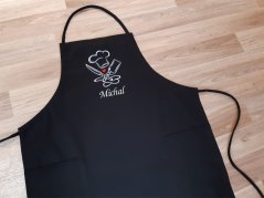 Zástěra pro muže 72x100 Kuchařská černá + jméno na přání