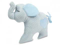 Plyšák - polštářek pro miminka Slon modrý 35 cm