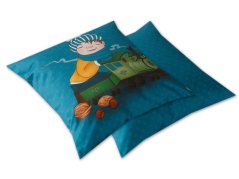 Vánoční povlak na polštář 40x40 GARBO Chlapeček s vláčkem