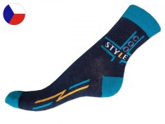 Rotex bavlněné ponožky 32/34 COOL STYLE tmavě modrý melír