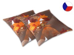 Saténový dekorační polštářek 40x40 GEON Lištičky podzim