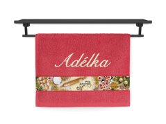 Malý ručník se jménem NA PŘÁNÍ 30x50 Čas vánočního pečení červený