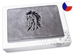 Luxusní dárkové balení osušky šedý Kůň Apollo