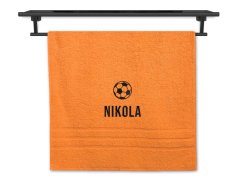 Ručník se jménem NA PŘÁNÍ oranžový 50x100 Fotbalový míč