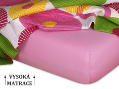 Jersey prostěradlo na vysokou matraci 180x200x25 EXCLUSIVE Starorůžová