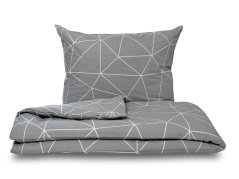 Povlečení bavlna EXCLUSIVE 2x 70x90, 240x220 Grid šedé