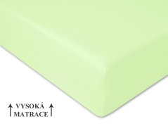 Jersey prostěradlo na vysokou matraci 120x200 EXTRA Světle zelené