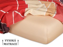 Jersey prostěradlo na vysokou matraci 180x200x25 EXCLUSIVE Medová