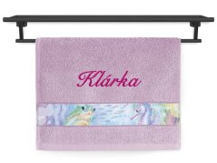 Dětský ručník se jménem NA PŘÁNÍ 30x50 Podmořský svět šeříkový
