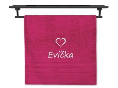 Ručník se jménem 50x100 purpurový Srdíčko 