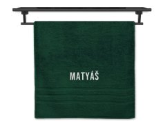 Osuška pro sportovce se jménem 70x140 tmavě zelená