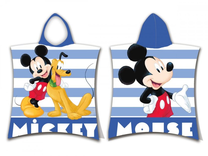 Dětské froté pončo/osuška Mickey stripe