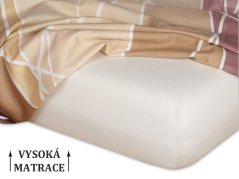 Jersey prostěradlo na vysokou matraci 180x200x25 EXCLUSIVE Banán