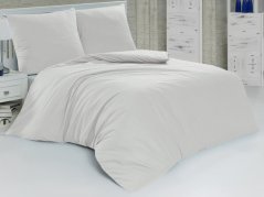 Jednobarevné povlečení bavlněné na zip 2x 70x90, 220x200 EXCLUSIVE světle šedé