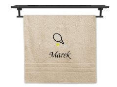 Osuška se jménem NA PŘÁNÍ krémová 70x140 Tenisová raketa