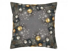 Vánoční dekorační polštářek 40x40 Jehličí a baňky