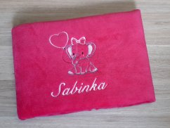 Dětská deka se jménem NA PŘÁNÍ 75x100 Slůně růžová