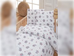 Dětské povlečení do postýlky bavlna Slůně šedé 45x60, 90x135